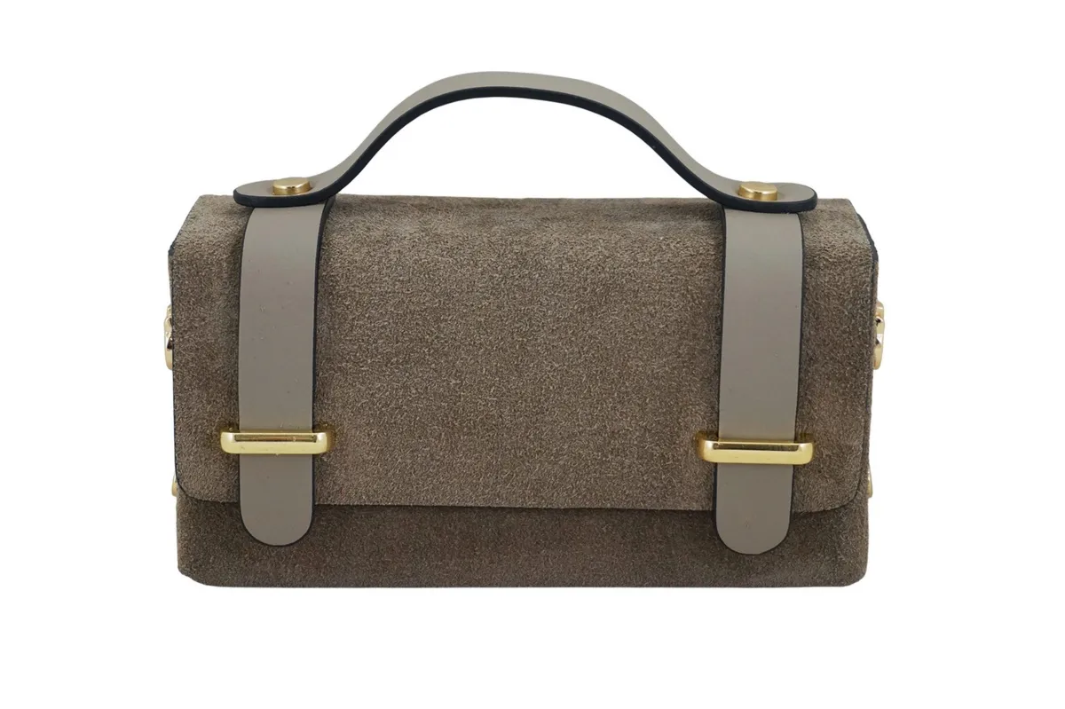 Zamszowa torebka Barberinis wizytowa - Beżowa