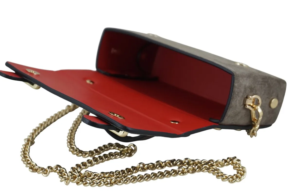 Zamszowa torebka Barberinis wizytowa - Beżowa ciemna