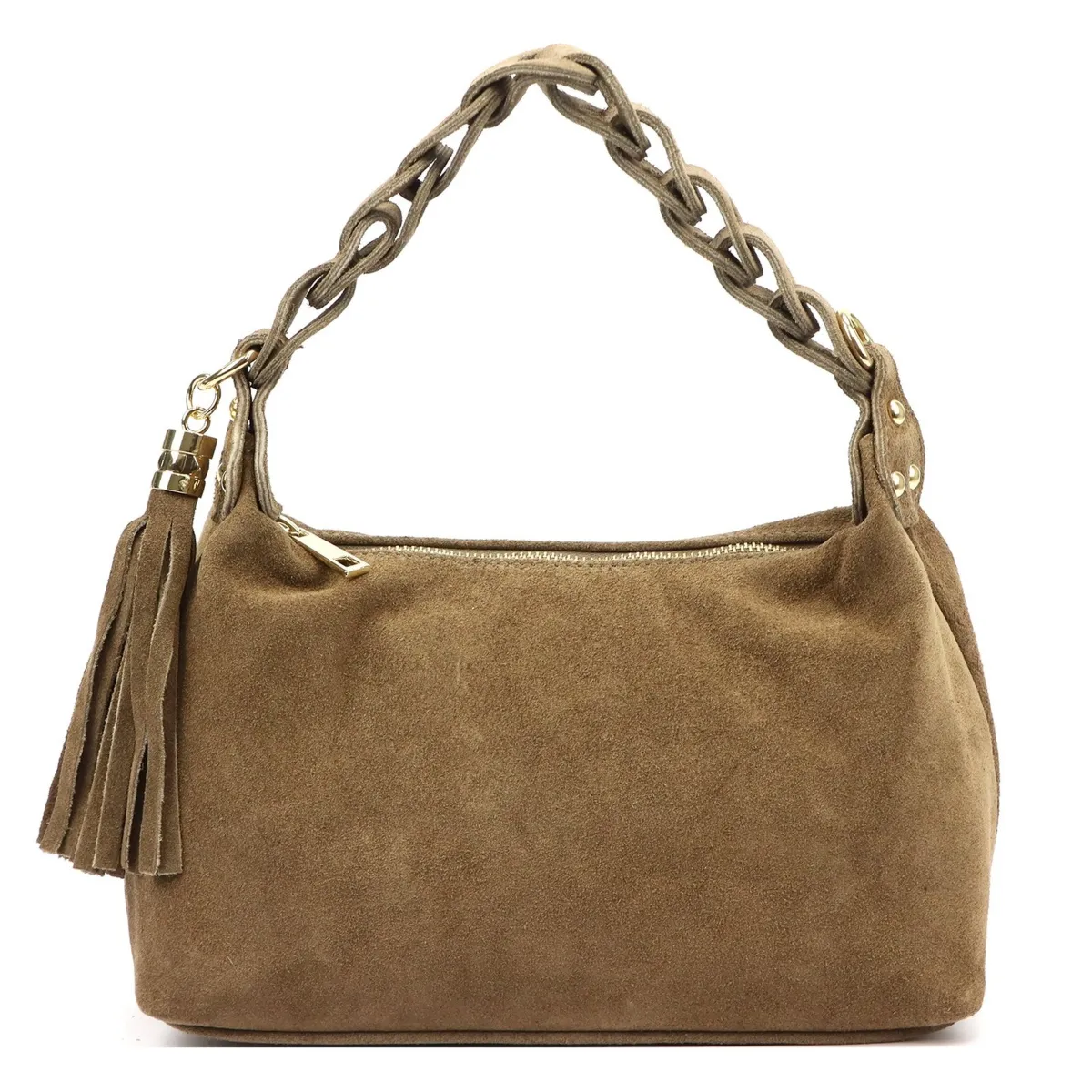 Vera Pelle zamszowa skóra naturalna damska listonoszka torebka na ramię