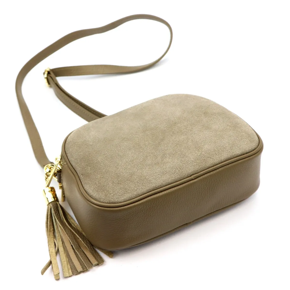 Vera Pelle listonoszka damska skóra naturalna zamsz trzykomorowa kieszenie