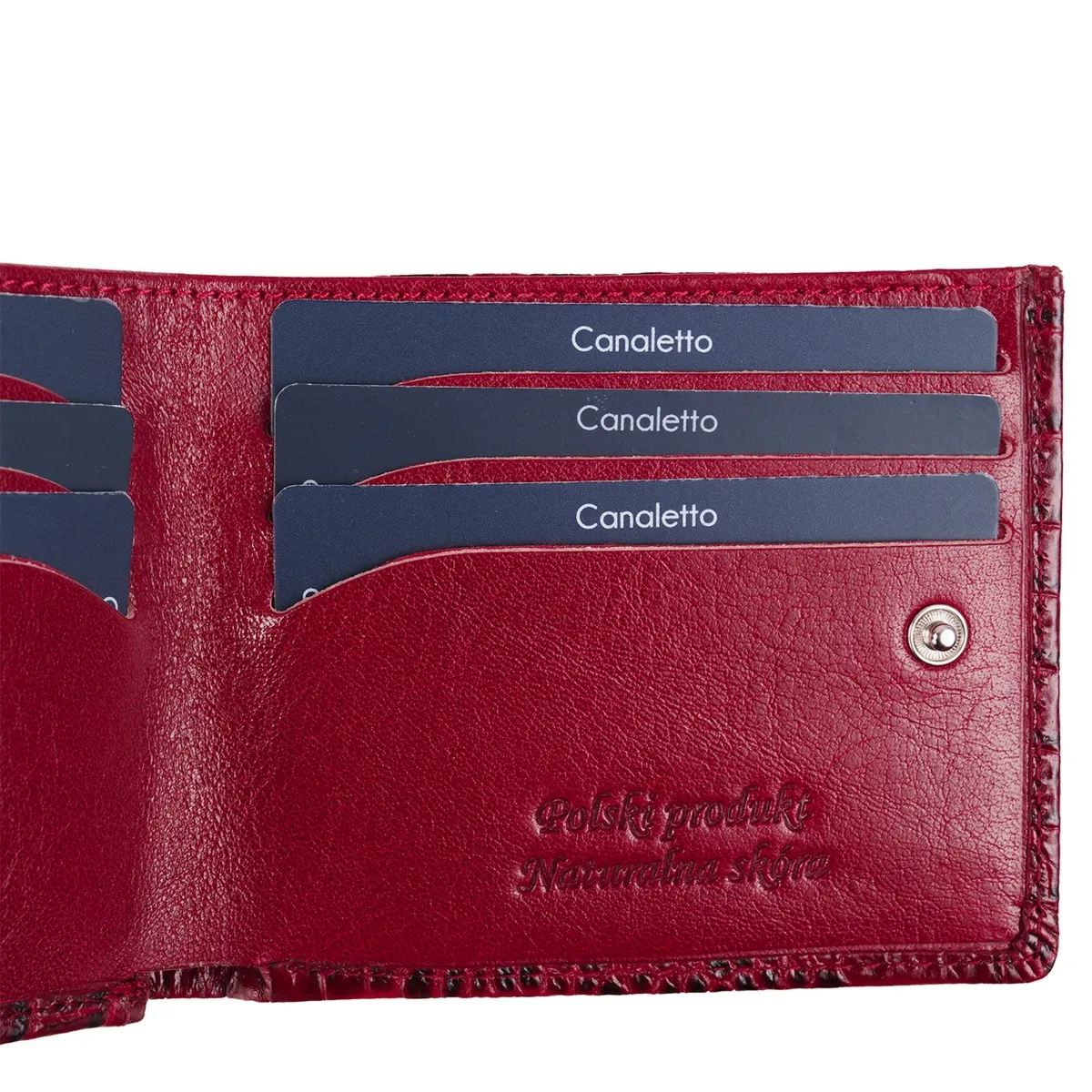 Mały portfel skórzany Canaletto z wzorem krokodylej skóry PD1055cs162 RFID