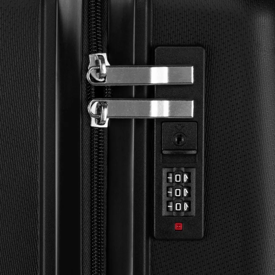 Kabinowa, czarna walizka podróżna z teleskopowym uchwytem - Peterson