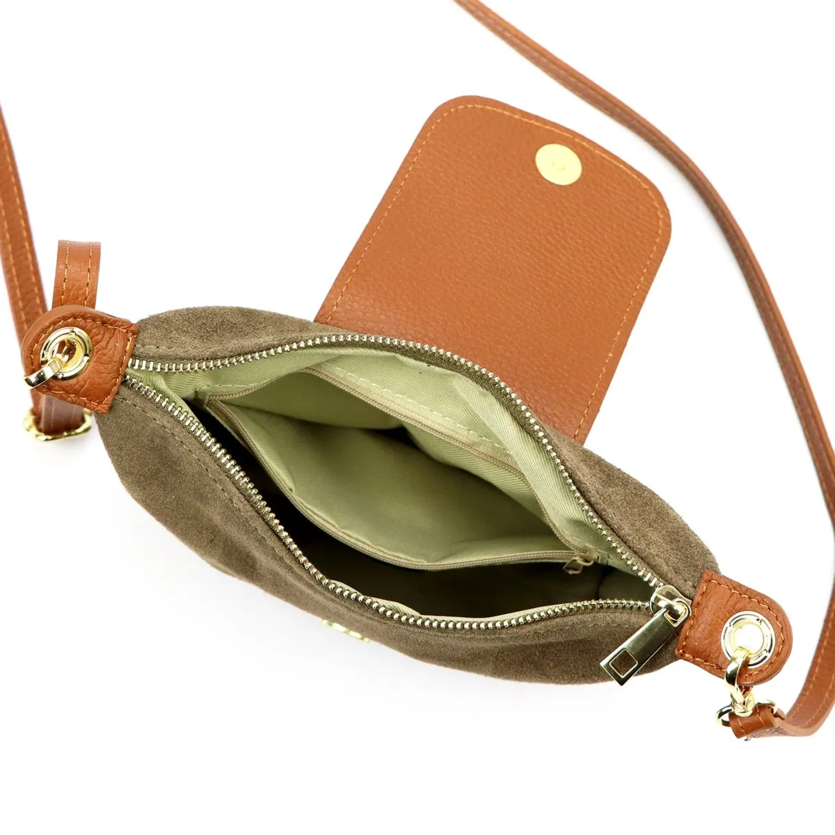 Vera Pelle damska listonoszka torebka na ramię z kieszenią