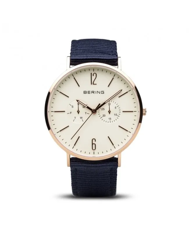 Zegarek BERING 14240-864B. Kwarcowy, Kolor beżowy. Mężczyzna.