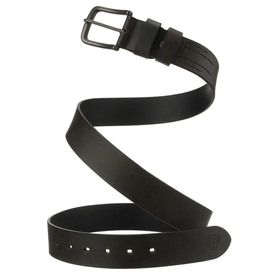 Pasek męski ze skóry naturalnej w czarnym kolorze - Peterson