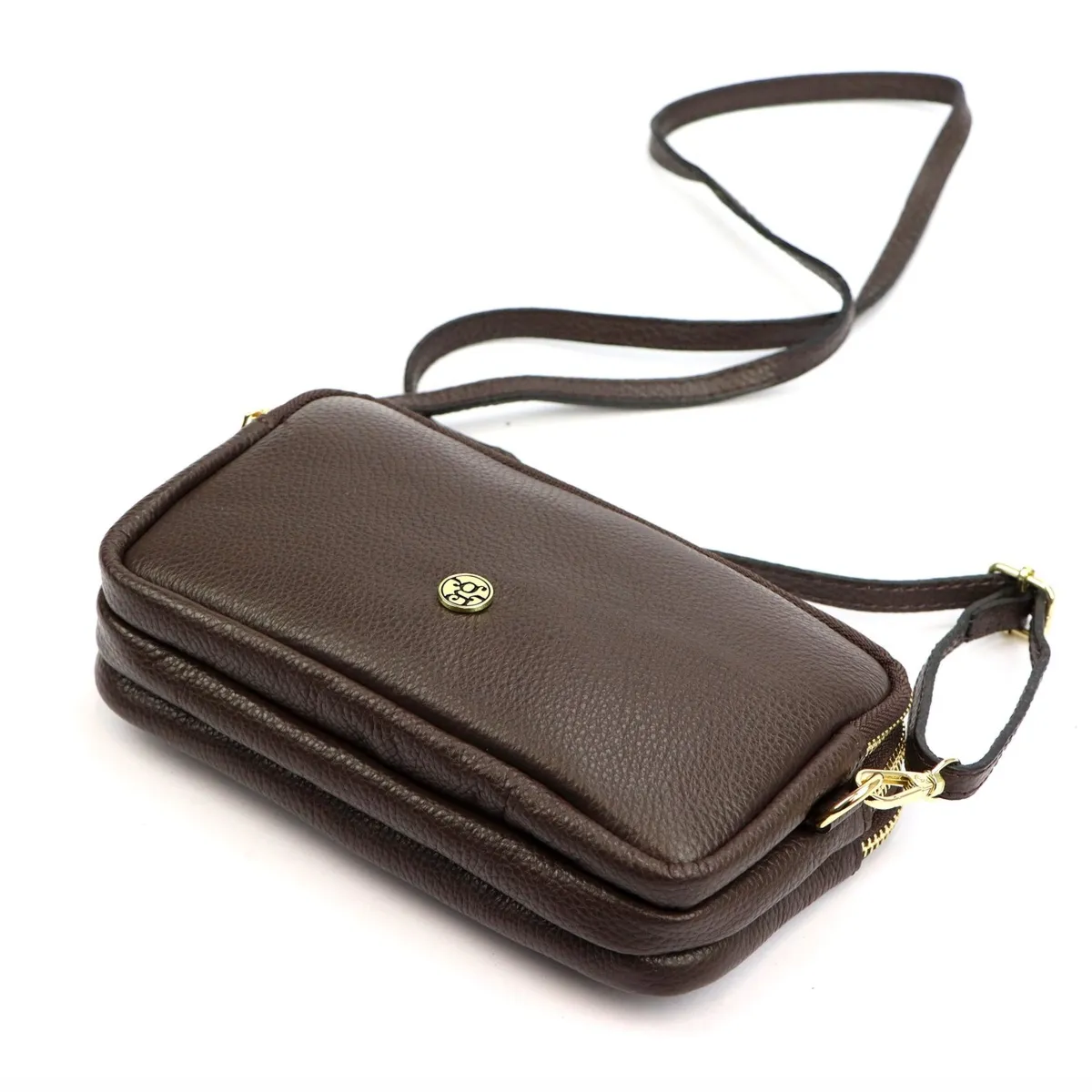 Gregorio damska listonoszka na ramię skóra naturalna prostokątna 3 komory