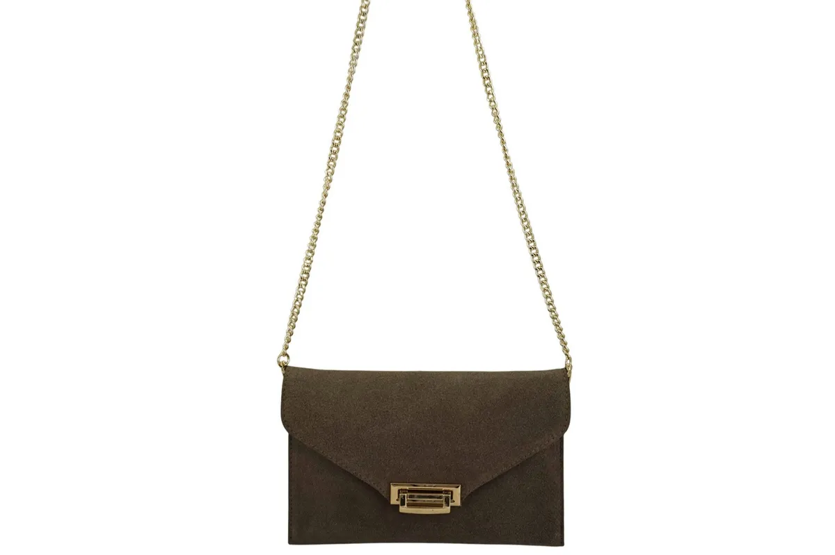 Stylowa kopertówka zamszowa Barberinis - Beżowa ciemna