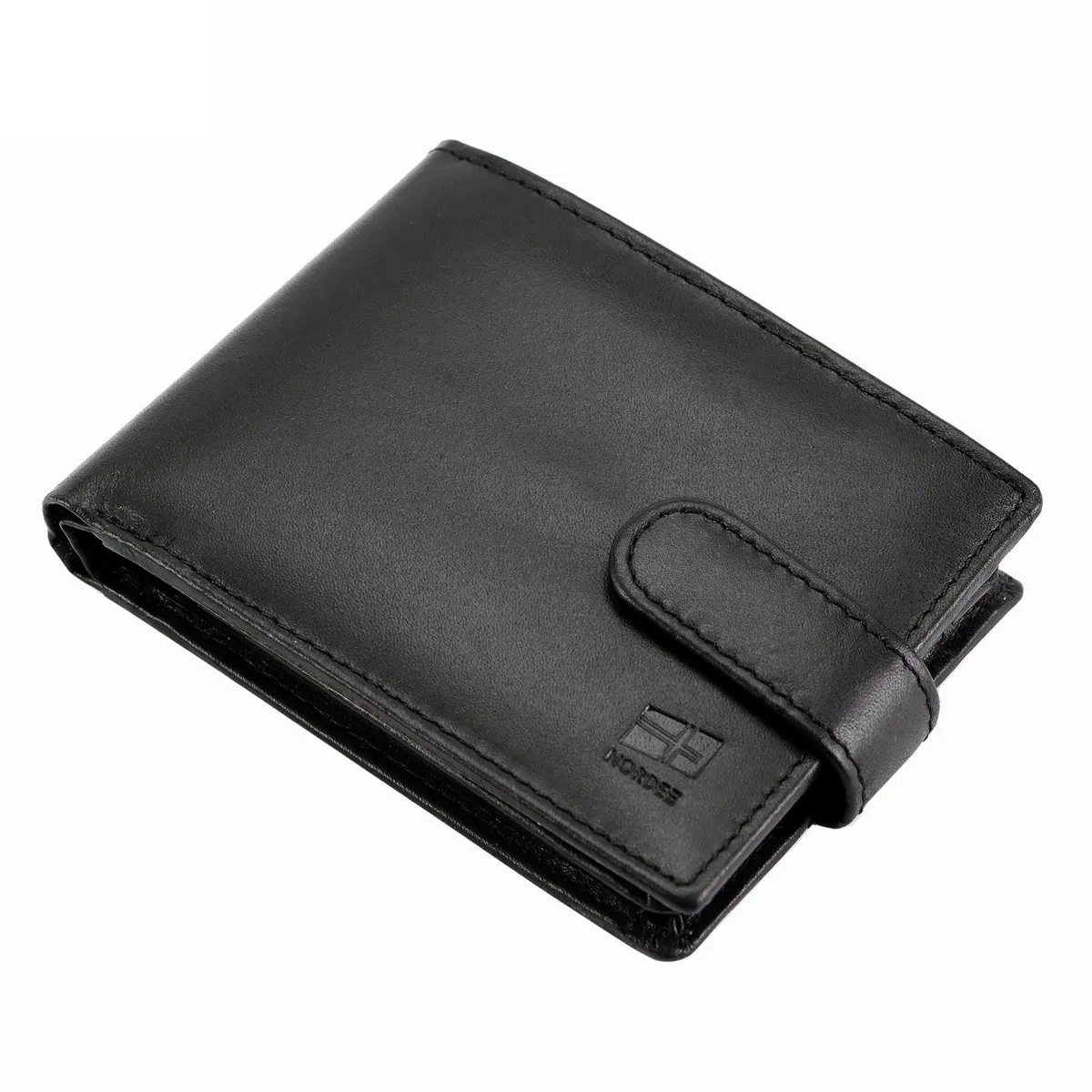 Nordee rozbudowany męski portfel skóra naturalna zamykany na zatrzask