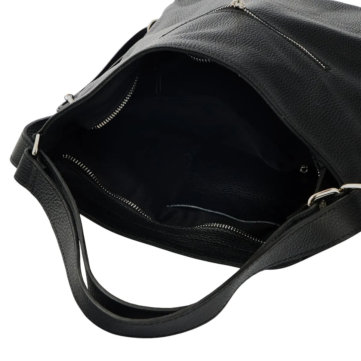 Torebka plecak z zamszem - Czarna