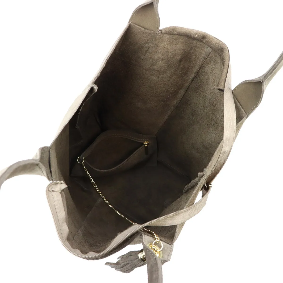 Vera Pelle zamszowa damska shopperbag skóra naturalna torebka na ramię