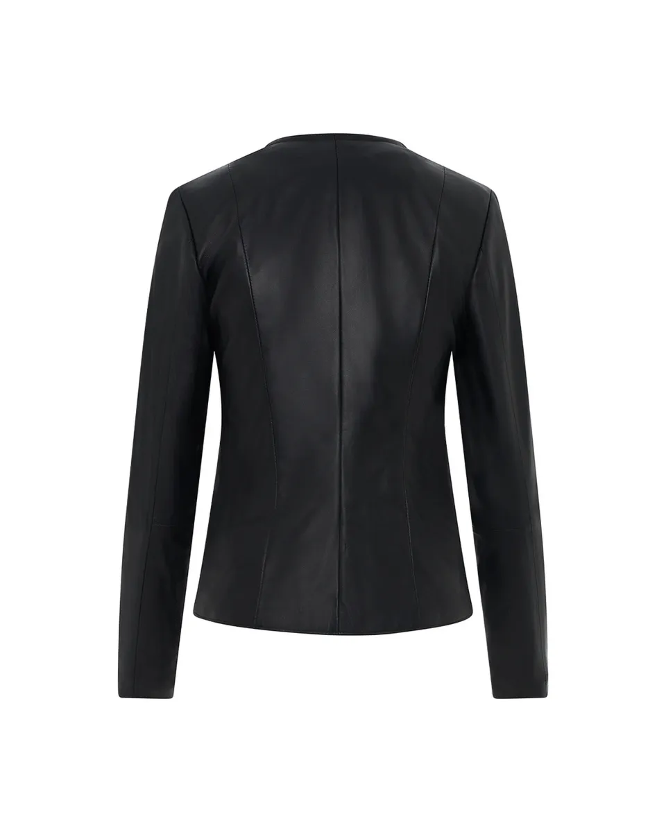 Bukowski damska kurtka skórzana casual zapinana na suwak