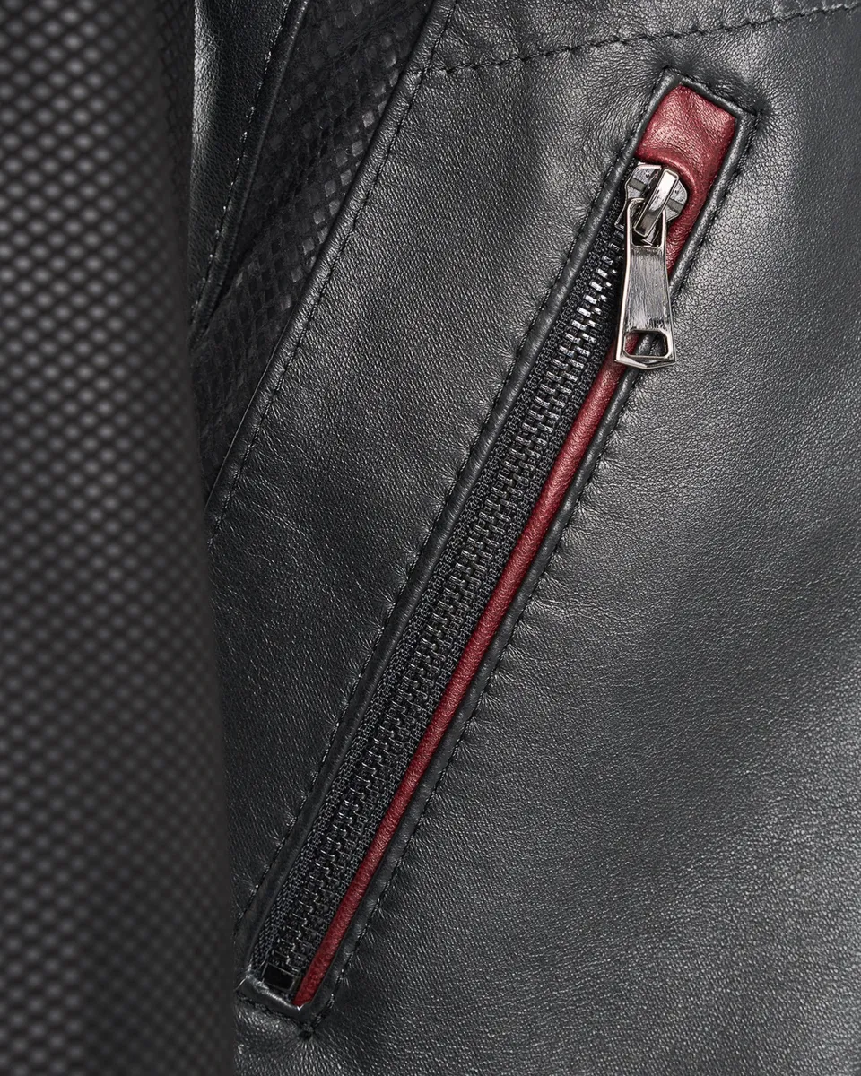 Bukowski męska kurtka skórzana pilotka dekolt stójka zapinana na suwak