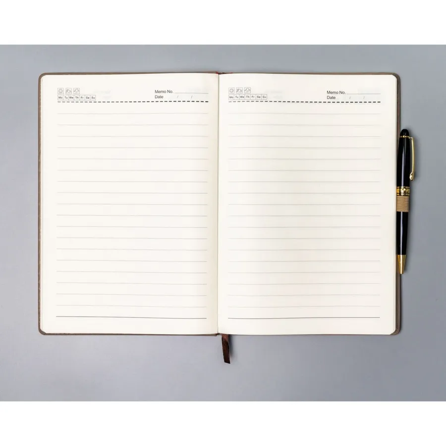 Notes w twardej oprawie w kolorze khaki zadrukowany w linie - Peterson