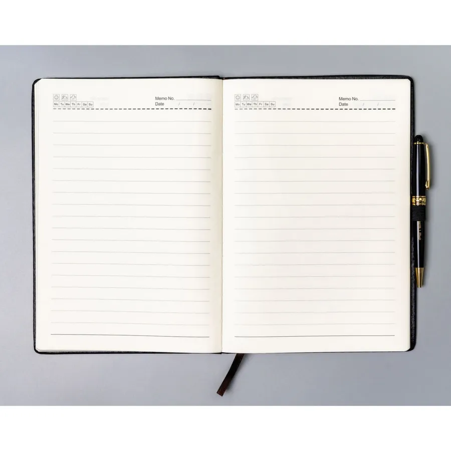 Czarny notes w formacie B5 zadrukowany w linie - Peterson