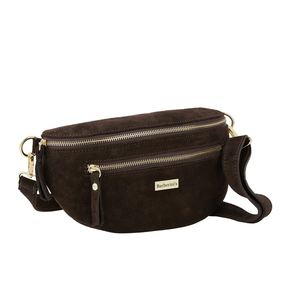 Zamszowa nerka damska Barberinis - Brązowa ciemna