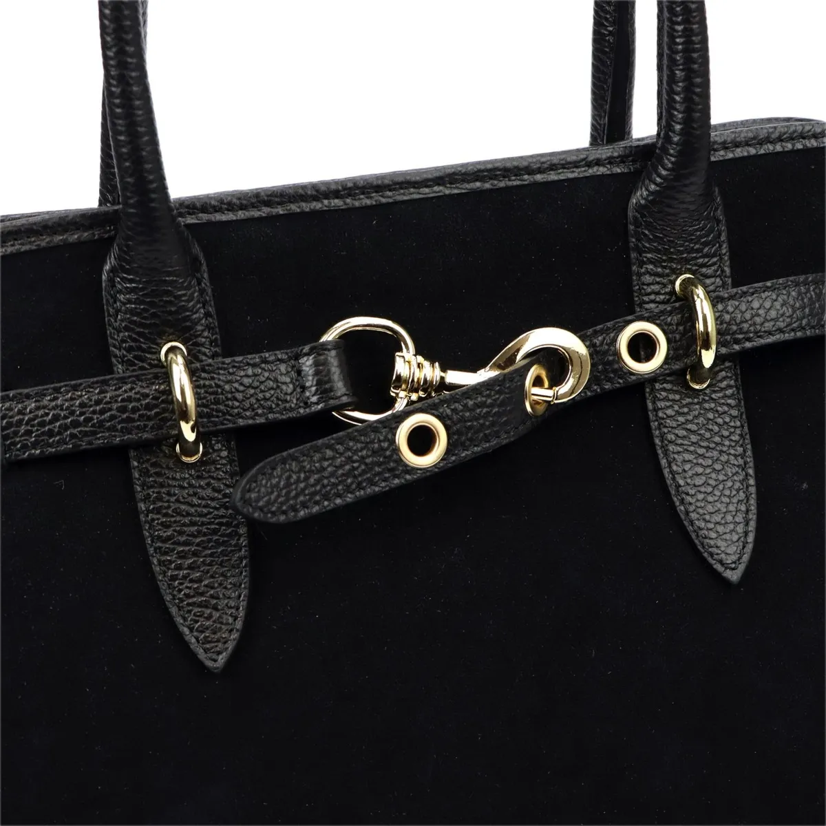 Vera Pelle damska torebka na ramię skóra naturalna zamszowa z kieszeniami