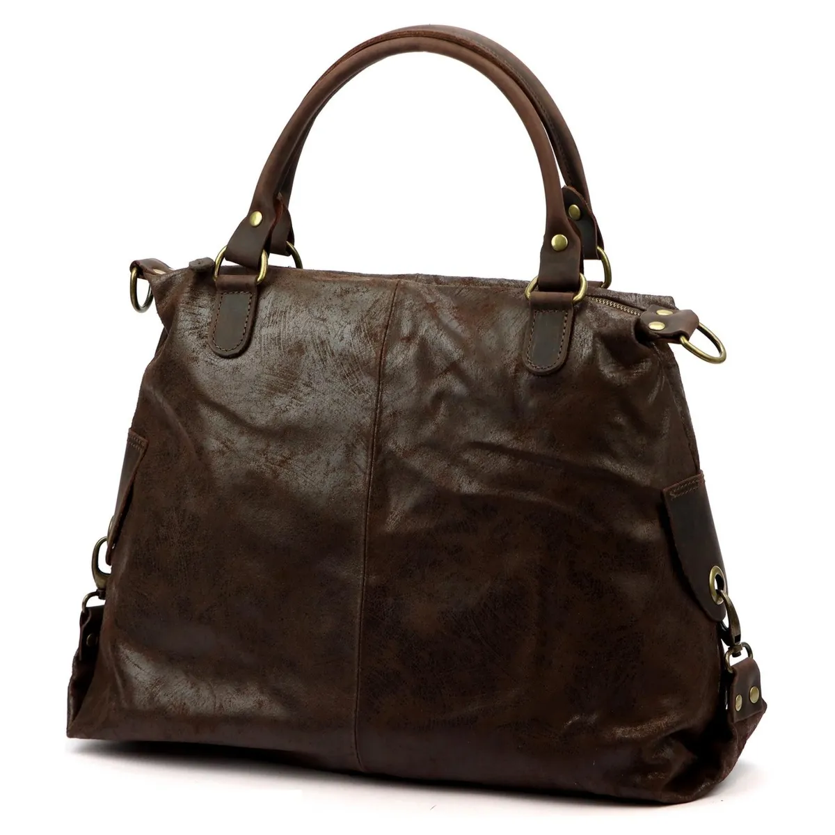 Luka Damska torebka do ręki kuferek skóra naturalna z paskiem dopinanym