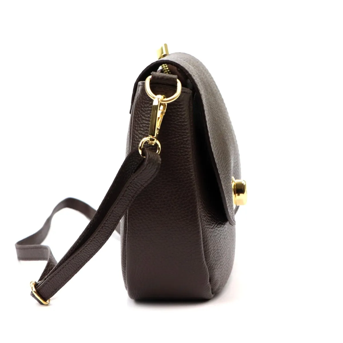 Vera Pelle damska listonoszka skóra naturalna torebka przez ramię z klapą