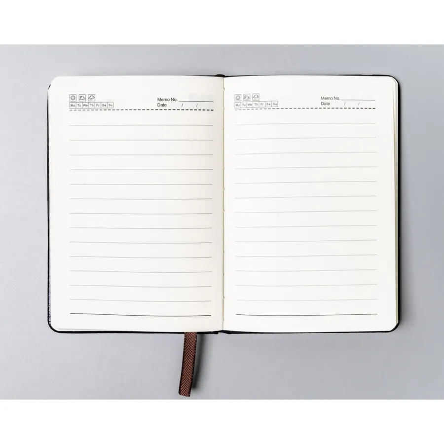 Czarny notes w formacie A6 zadrukowany w linie - Peterson