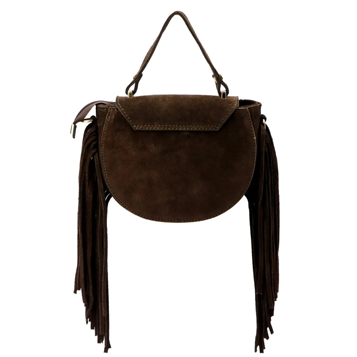 Boho damska skórzana listonoszka z frędzlami torebka na ramię Luka