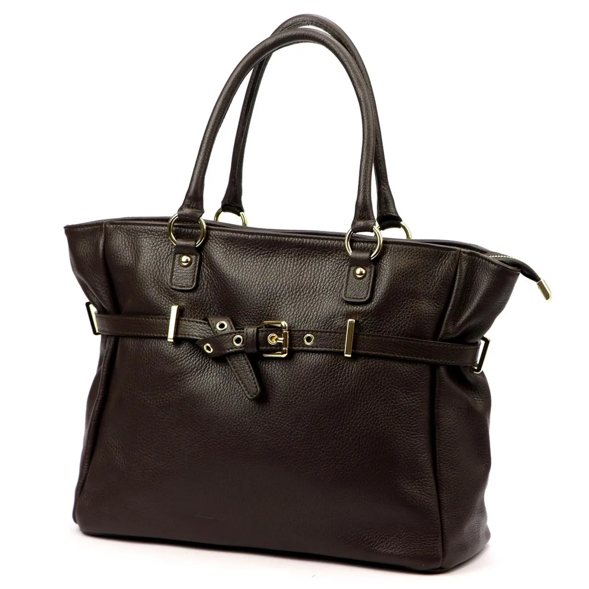 Vera Pelle damska shopperbag torebka na ramię skóra naturalna kieszenie