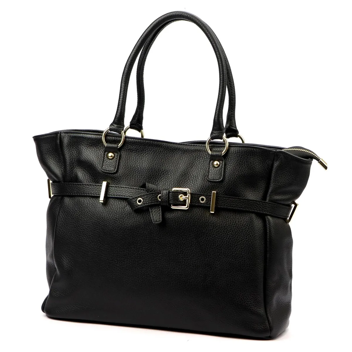 Vera Pelle damska shopperbag torebka na ramię skóra naturalna kieszenie