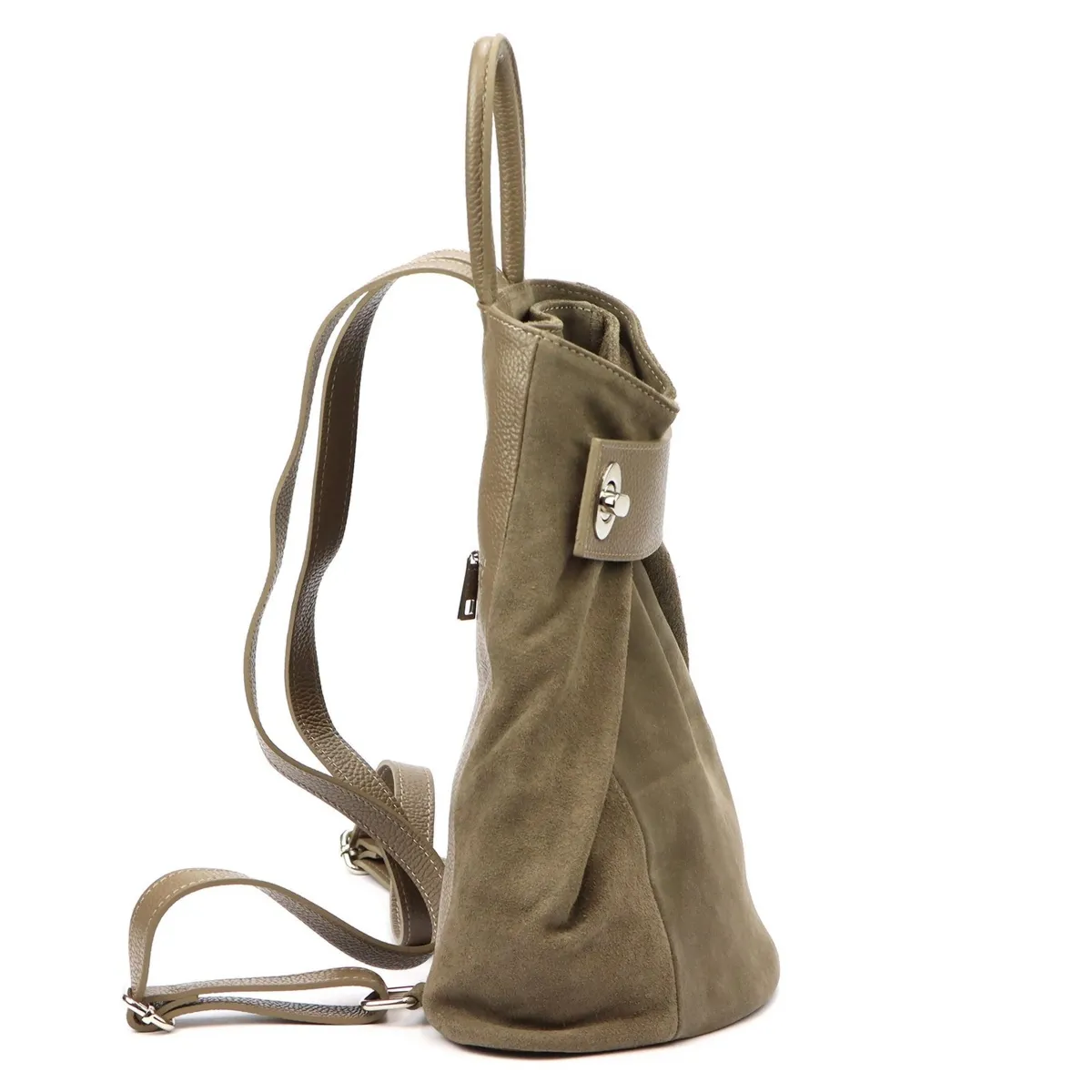 Vera Pelle damski plecak miejski ze skóry naturalnej z kieszeniami