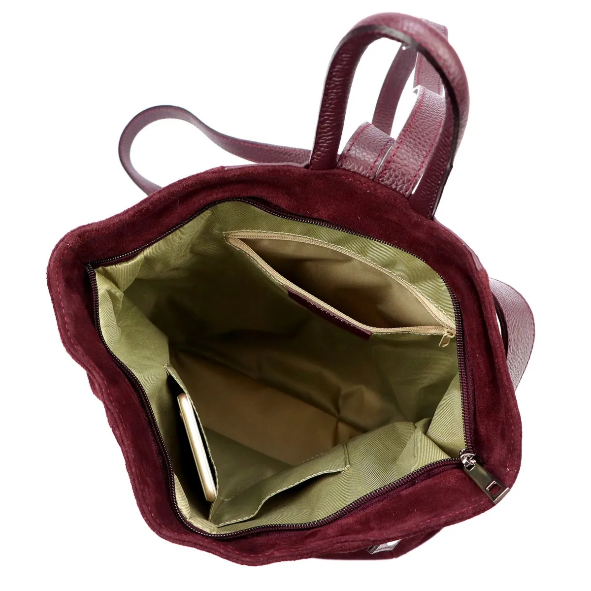 Vera Pelle damski plecak miejski ze skóry naturalnej z kieszeniami