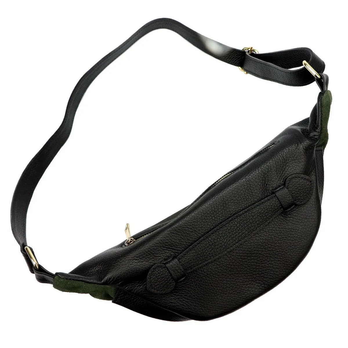 Vera Pelle damska torebka przez ramię skórzana saszetka z kieszeniami