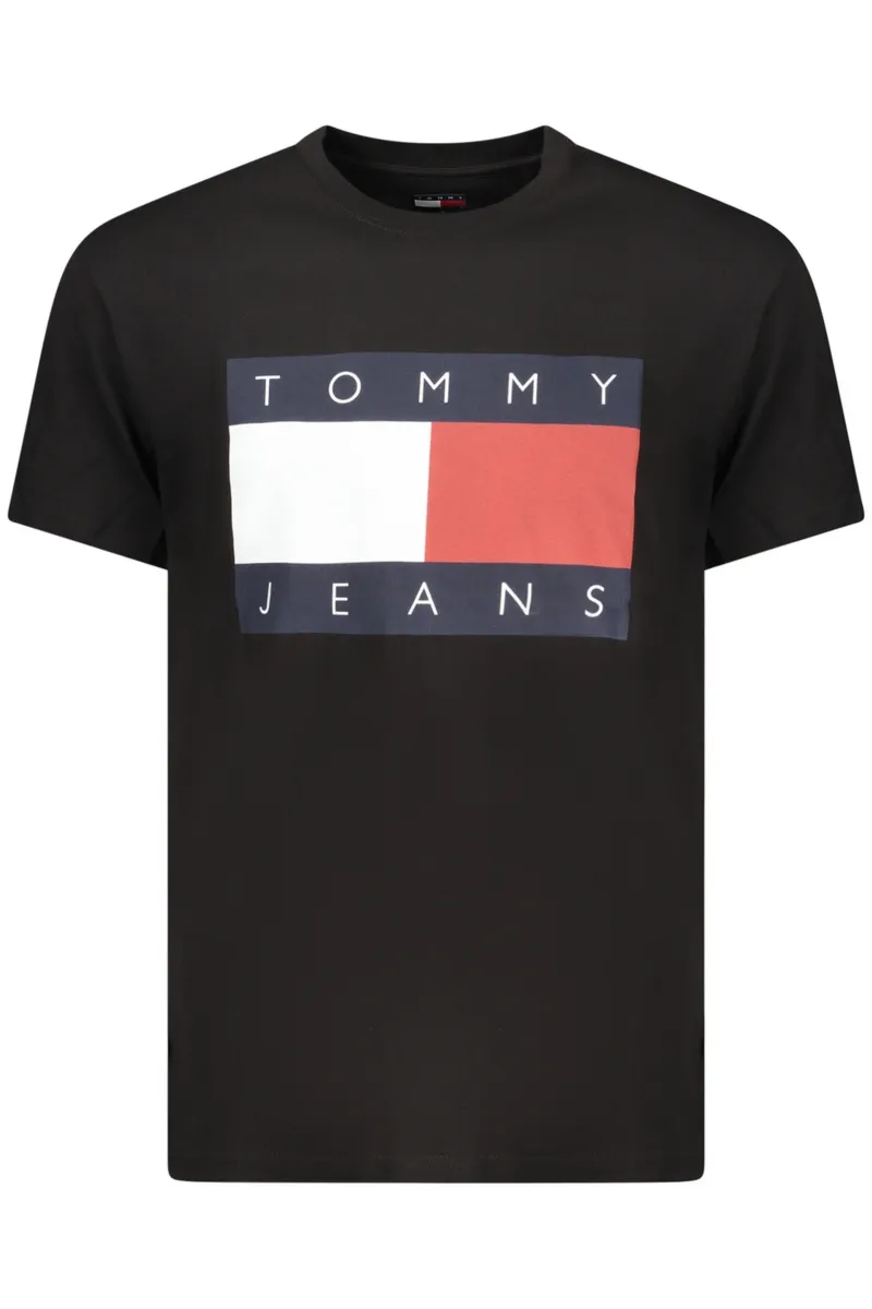 TOMMY HILFIGER MĘSKA KOSZULKA Z KRÓTKIM RĘKAWEM W KOLORZE CZARNYM