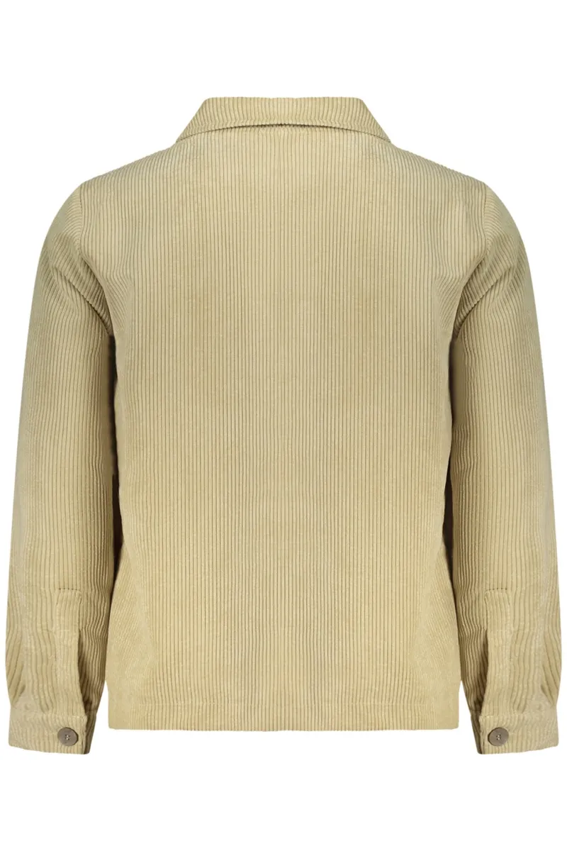 MĘSKA BEŻOWA KOSZULA Z DŁUGIM RĘKAWEM