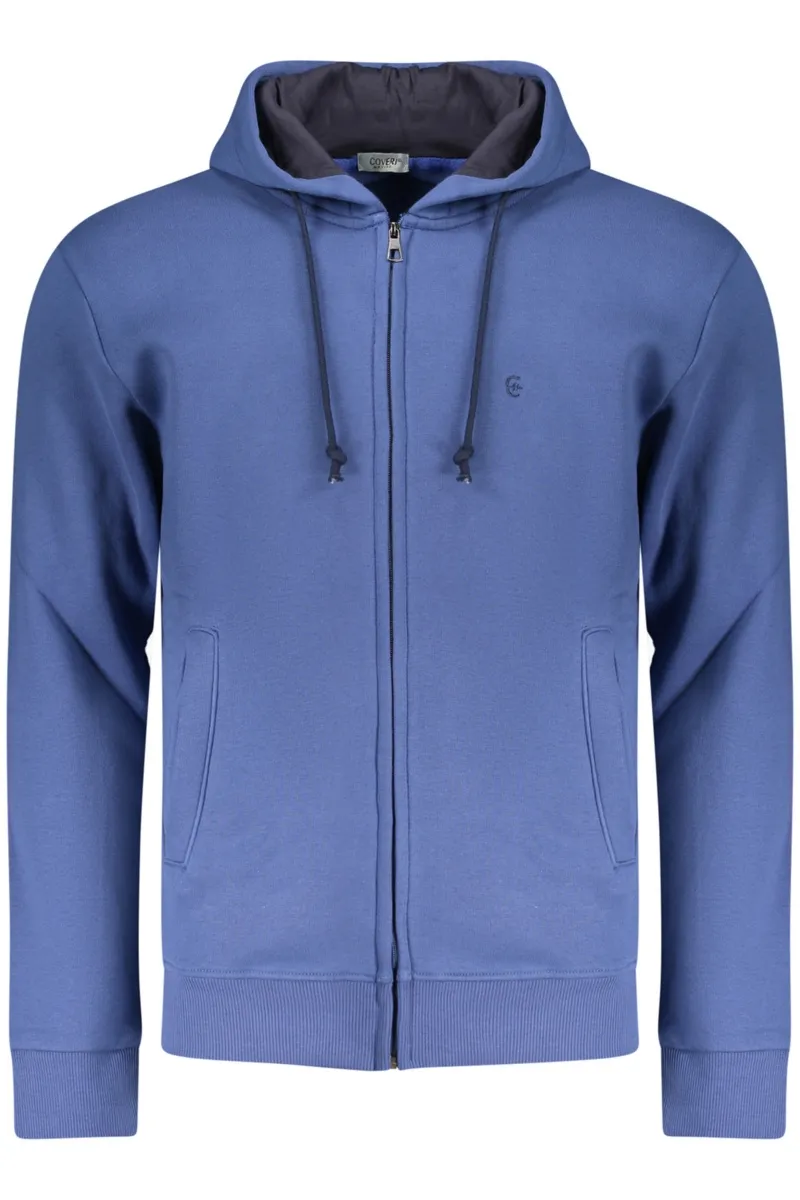 COVERI MOVING MĘSKA NIEBIESKA BLUZA Z ROZPINANYM NA ZAMEK