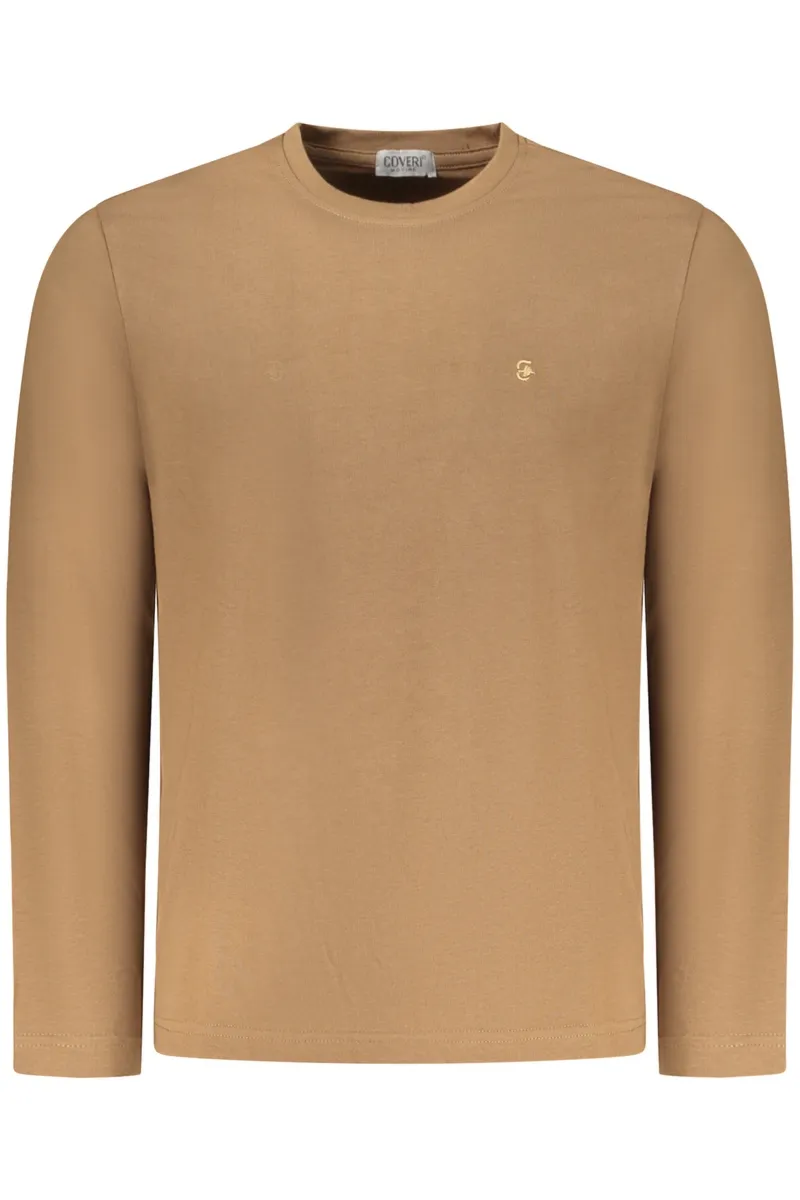 COVERI MOVING MĘSKA KOSZULKA Z DŁUGIM RĘKAWEM, BRĄZOWA