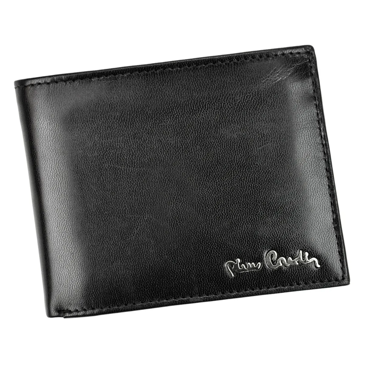 Pierre Cardin składany męski portfel skóra naturalna rozbudowany pojemny