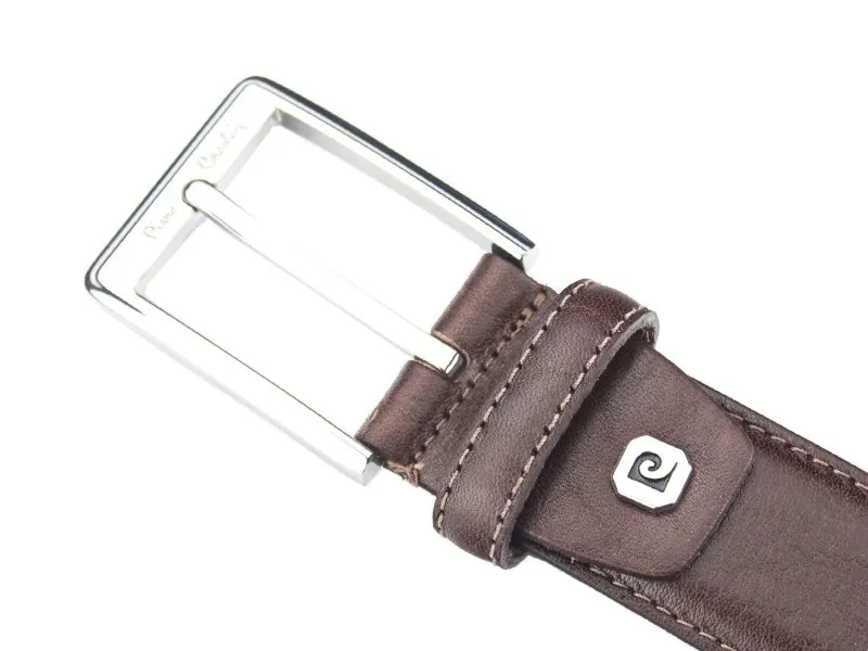 Pierre Cardin męski pasek do spodni skóra naturalna klasyczna klamra