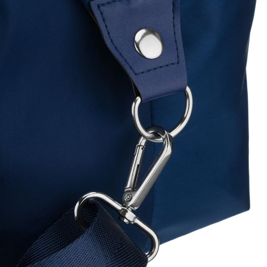 Sportowa torba treningowa z poliestru w granatowym kolorze, jednokomorowa - Peterson