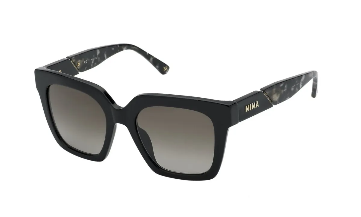 Okulary NINA RICCI SNR318-52700Y. Okulary przeciwsłoneczne, Kolor czarny. Kobieta.