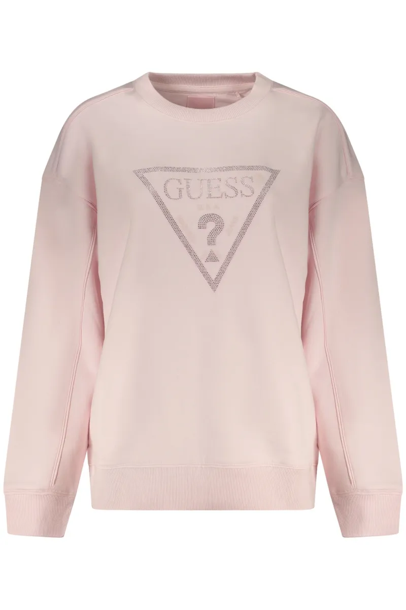 GUESS JEANS DAMSKA BLUZA Z RÓŻOWYM ROZPIĘCIEM
