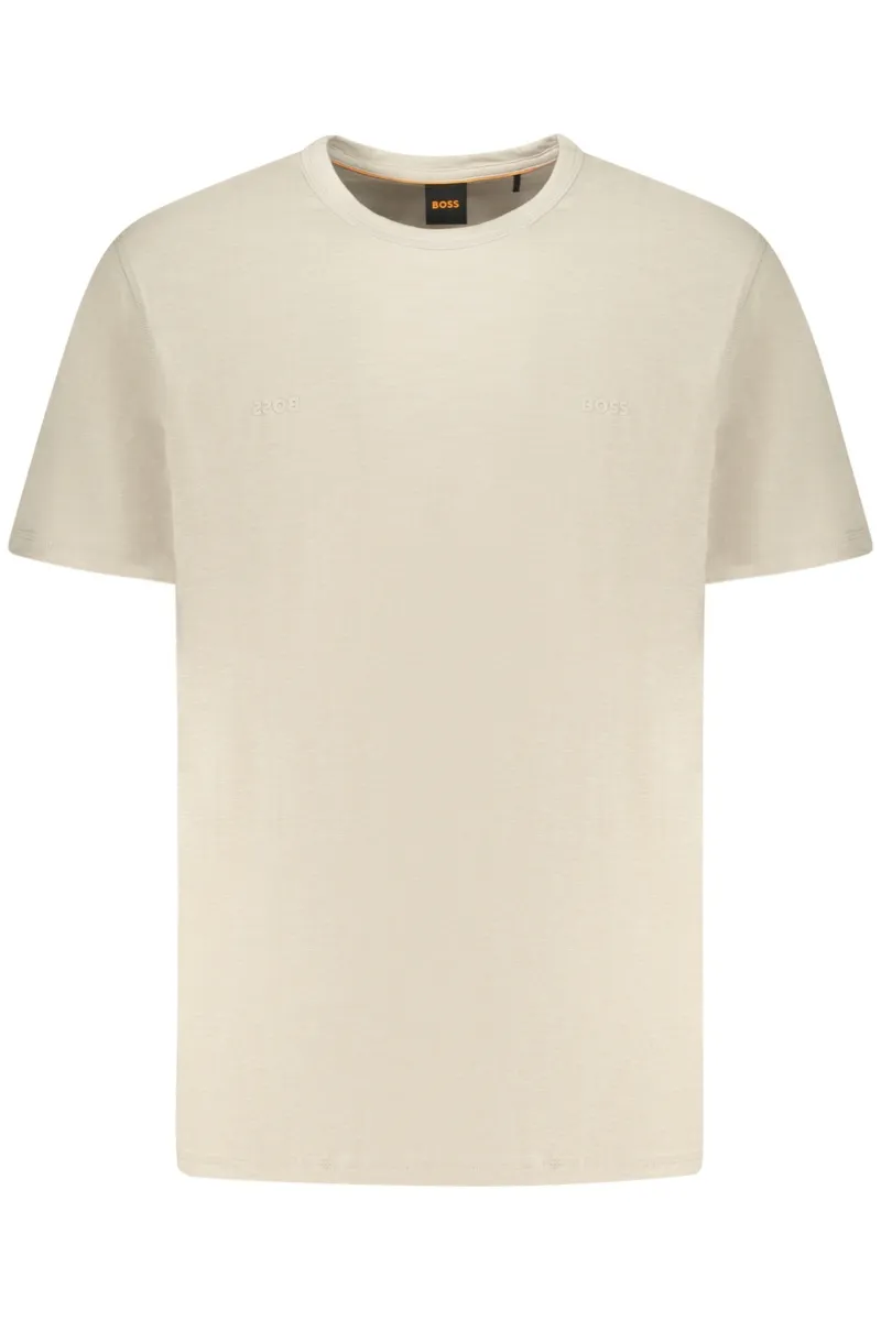 MĘSKA KOSZULKA Z KRÓTKIM RĘKAWEM BOSS BEŻOWA