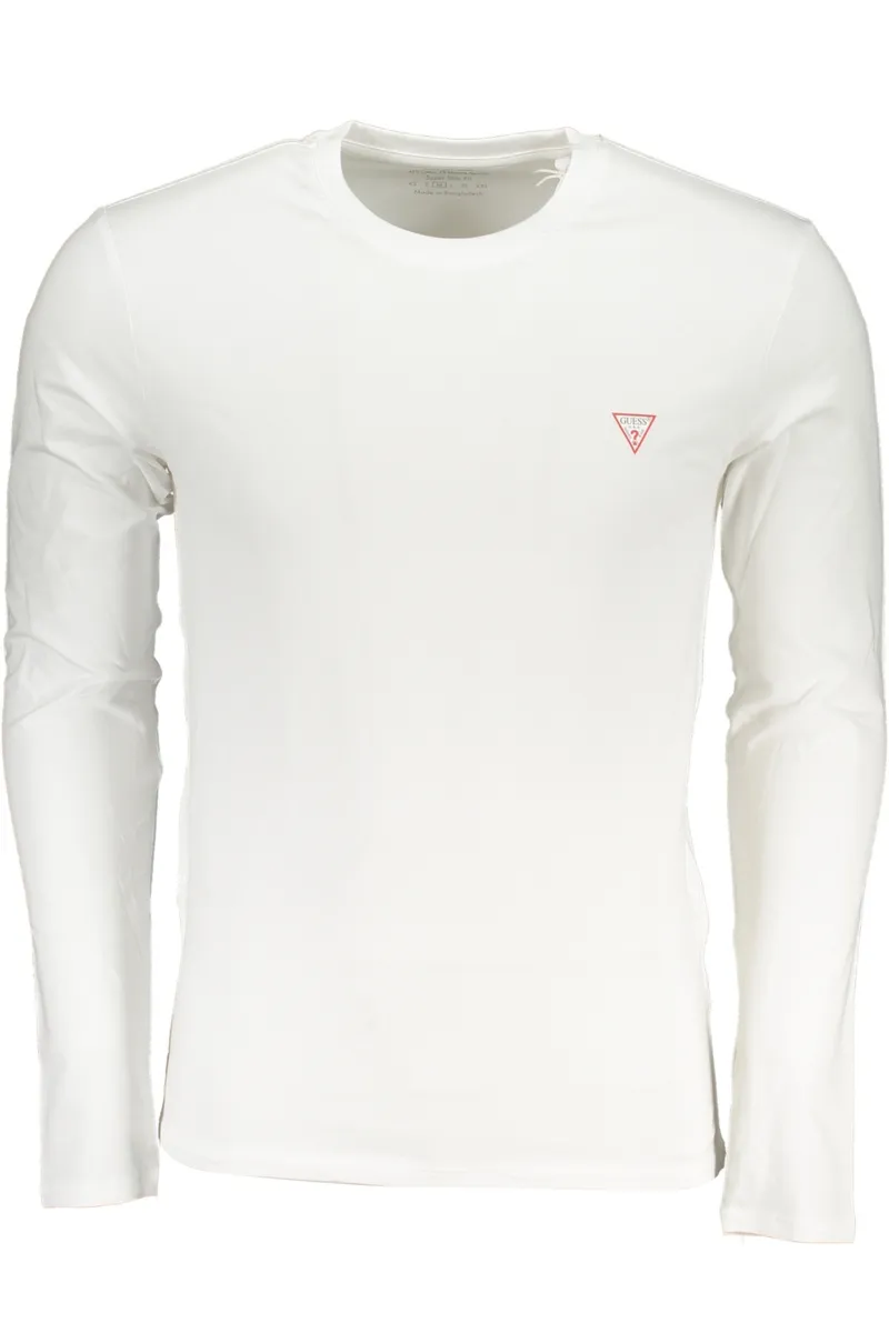 MĘSKI T-SHIRT Z DŁUGIM RĘKAWEM GUESS JEANS, BIAŁY