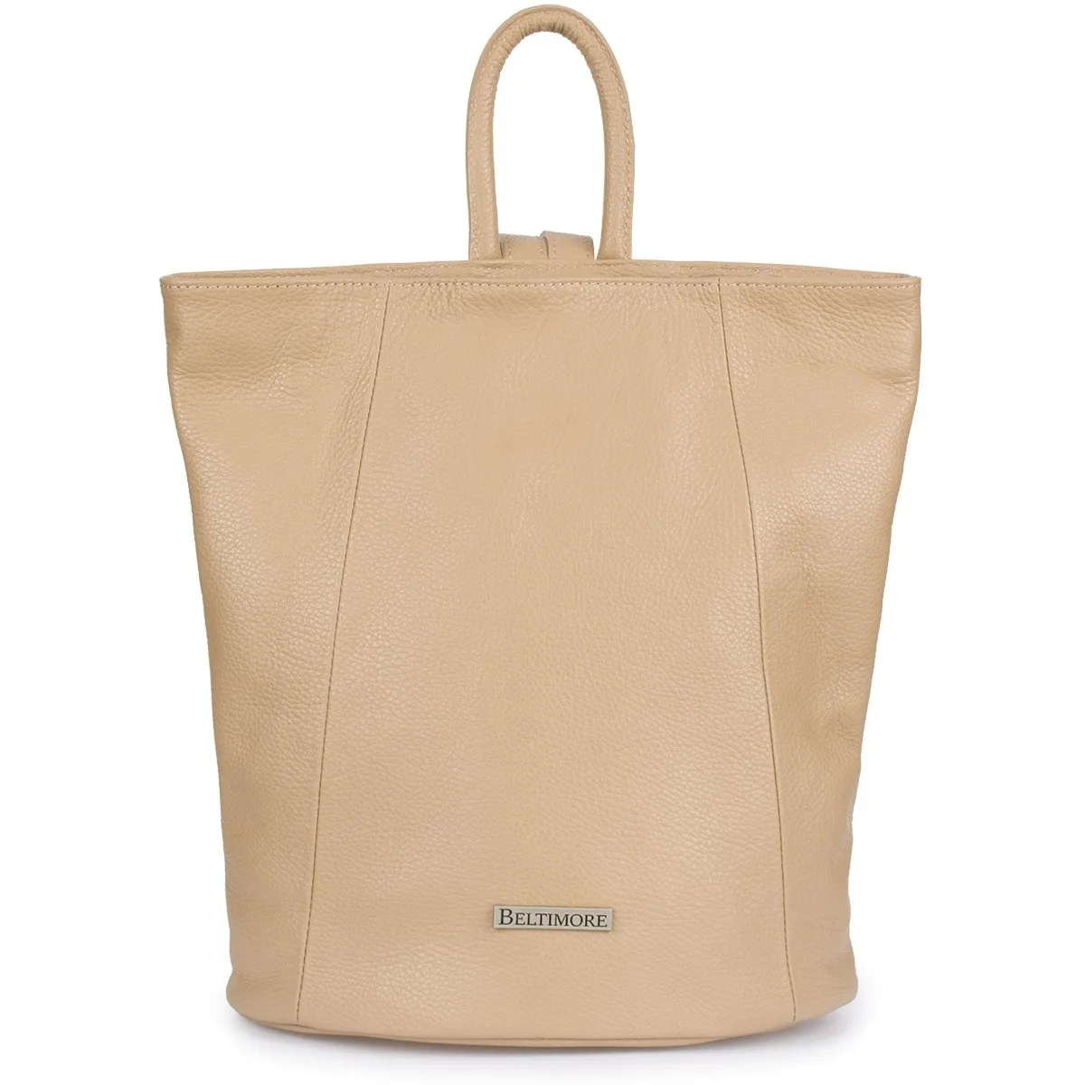 Skórzany plecak damski elegancki z zapięciem Beltimore beżowy T54