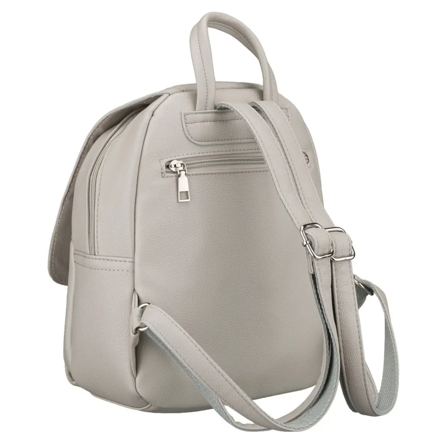 Szary, miejski plecak damski ze skóry ekologicznej - Rovicky