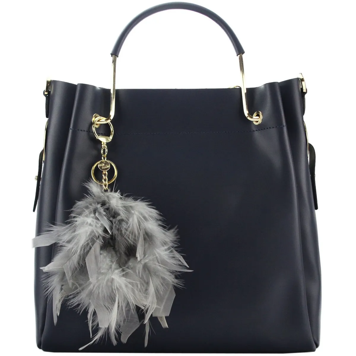 Gregorio Zawieszka pompon brelok z piórami do kluczy do torebki elegancki