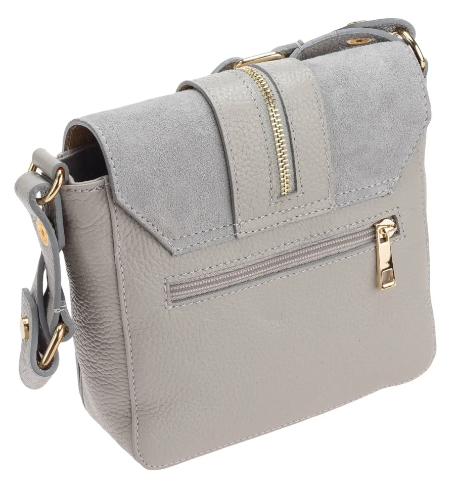 Listonoszka damska ze skóry naturalnej z ozdobną klapą i chwostem - Rovicky