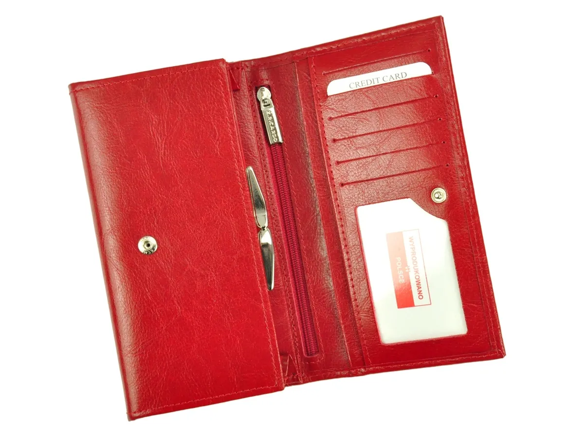 Podłużny pojemny Skórzany damski portfel Z.Ricardo