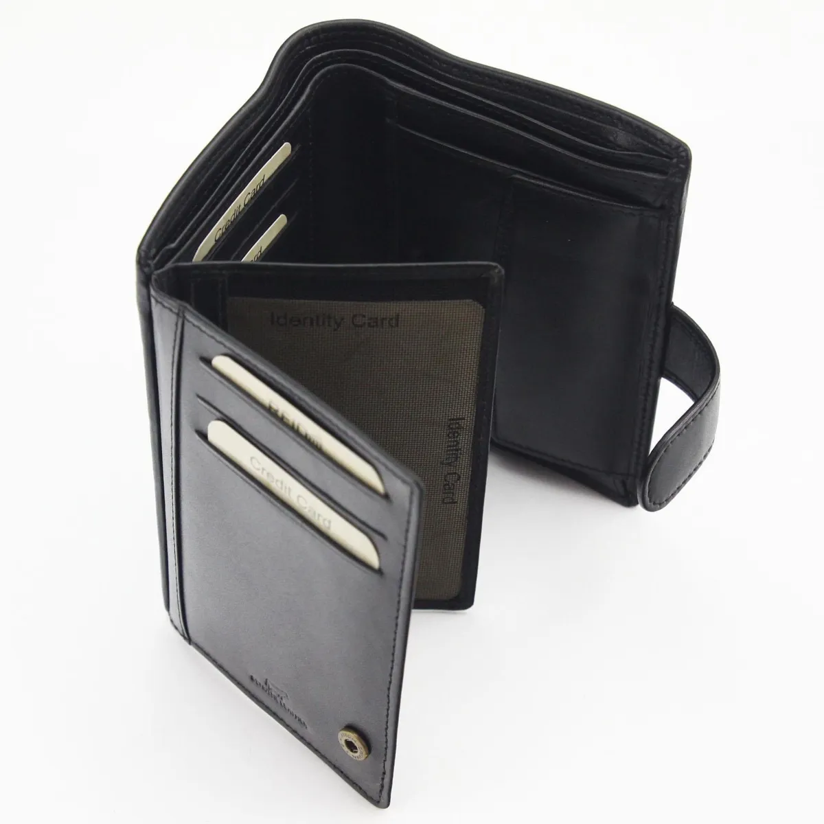 Pionowy zamykany Klasyczny Skórzany męski portfel EL FORREST RFID