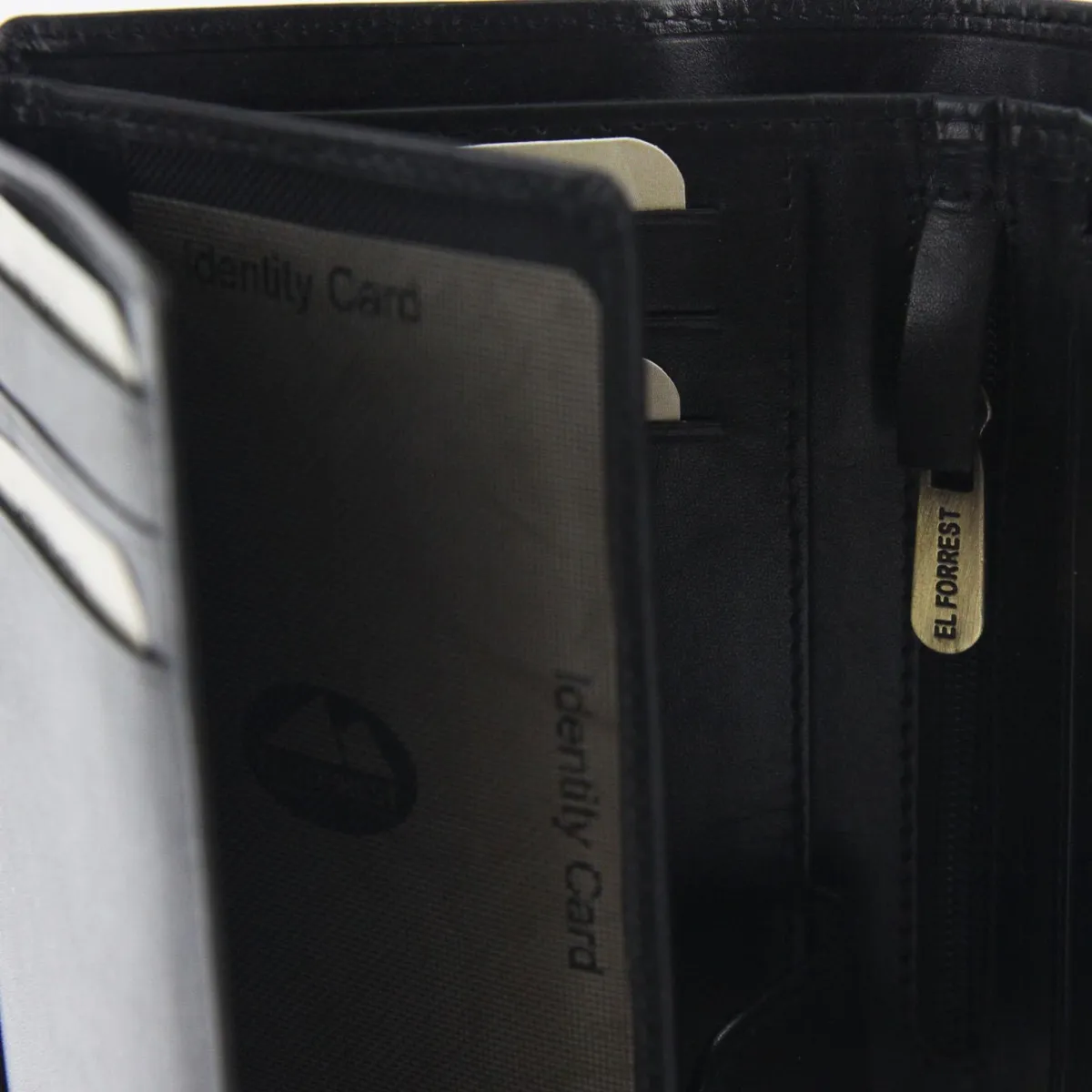 Pionowy składany Skórzany męski portfel przegrody kieszeń EL FORREST RFID