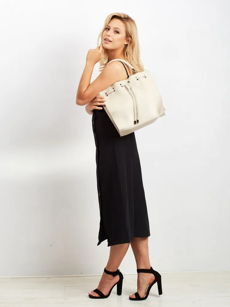 Duża damska shopperbag ściągana troczkiem Rovicky